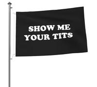 Double Couture Drapeau De Pirate Montre-Moi Tes Seins Drapeaux Avec Œillets Bannière Extérieure Pour Maison Bar Célébration 90X150Cm