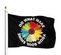 Double Couture Drapeau Fais Ce Qui Fait Briller Ton Âme Drapeaux Avec Œillets Bannière Extérieure Pour Anniversaire Intérieur Balcon 90X150Cm