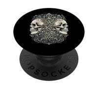 Double crâne Champignon Gothique botanique Vintage Art PopSockets PopGrip Adhésif