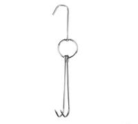 Double crochet à viande en acier inoxydable pour rôtir canard, poulet barbecue Cintre de cuisine robuste, antiadhésif, résistant aux hautes températures, 48 g par (A)