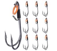 Double crochet de pêche - Hameçons de crevettes vivants | Double matériel de pêche en acier au carbone | Équipement Rigs Panfish Bass | Engrenages à roue dentée en acier anti-carbone pour truite basse