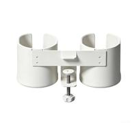 Double Cup Holder Clamp On Desk 20oz ABS Plastic | Fits Two 20oz Tumblers, Thick 4mm ABS With Steel Rod, Space-saving Clamp For Desk Or Chair, Easy 3-screw Install