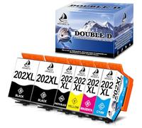 DOUBLE D 202XL Cartouches d'encre Remplacement pour Epson 202XL pour Epson Expression Premium XP-6000 XP-6001 XP-6005 XP-6001 XP-6100 (2 Noir,1 Photo Noir,1 Cyan,1 Magenta,1 Jaune)