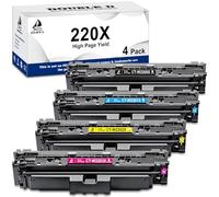 DOUBLE D 220X(avec Puce) Cartouche de Toner pour HP 220A 220X W2200X W2201X W2202X W2203X Compatible pour HP Color LaserJet Pro MFP 4302dw 4302fdw 4202dw 4202dn 4302fdn (1BK/1C/1M/1Y, 4 Pack)