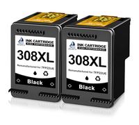 DOUBLE D 308XL Noir Cartouche pour HP 308 308E pour HP Envy 6120e 6132e 6530e 6110e 6122e 6130 6532e 6100 6500 Series (Noir, 2-Pack)
