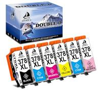 DOUBLE D 378XL Multipack Cartouche Remplacement pour Epson 378XL Compatible avec Epson Expression Photo XP8600 XP86005 XP8505 XP8500(6-Pack)
