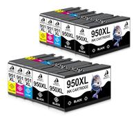 DOUBLE D 950XL 951XL pour HP 950/951XL Cartouche pour HP Officejet Pro 8600 | pour HP Officejet Pro 8100 8610 8615 8620 8630 8640 8660 8625 251dw 276dw (4Noir, 2 Cyan, 2 Magenta, 2 Jaune,10 Pack)