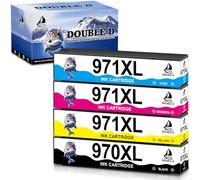 DOUBLE D 970XL 971XL Cartouches d'encre Compatibles pour HP 970 XL 971 XL Multipack pour HP OfficeJet Pro X476dw X451dw X551dw X576dw Imprimante(1 Noir,1 Cyan,1 Magenta,1 Jaune)