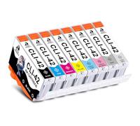 DOUBLE D CLI-42 Cartouche d'encre pour Canon CLI-42 CLI42(8-Pack BK C M Y PC PM GY LGY) Compatible pour Canon PIXMA Pro-100 Pro-100S