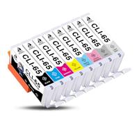 DOUBLE D CLI-65 Cartouche pour Canon CLI-65 CLI65 Remplacement pour Canon PIXMA PRO-200 (8-Pack CLI-65BK CLI-65C CLI-65M CLI-65Y CLI-65PC CLI-65PM CLI-65GY CLI-65LGY)