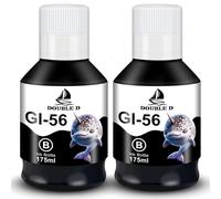 DOUBLE D GI56 GI-56 Encre Compatible avec Canon GI56 GI-56 GI56BK Bouteilles d'encre pour MAXIFY GX7050 GX3050 GX6050 GX4050 GX5050 (2 Noir)