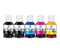 DOUBLE D GI56 GI-56 Encre pour Canon GI56 GI-56 Bouteilles d'encre,5 Pack | pour GI56BK GI56C GI56M GI56Y Multipack，pour Canon MAXIFY GX7050 GX3050 GX6050 GX4050 GX5050