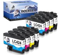 DOUBLE D LC424 pour Brother LC424 LC-424 LC424VAL Cartouche, 8 Pack