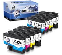 DOUBLE D LC424 pour Brother LC424 LC-424 LC424VAL Multipack Cartouche d'encre pour Brother DCP-J1200W DCP-J1200WE DCPJ1200W DCPJ1200W DCPJ1200WE (2BK/2C/2M/2Y, 8 Pack)
