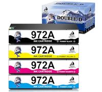 DOUBLE D Lot de 4 cartouches d'encre compatibles 972 972A avec puce pour PageWide 377dw 477dw 477dn 577dw 577dw 577z 452dn 452dw 552dw P55250dw P57750dw (BK C M Y, lot de 4)