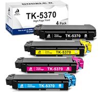 DOUBLE D TK5370 Cartouche de Toner pour Kyocera TK-5370 Ecosys PA3500cx | Pour TK-5370K TK-5370C TK-5370M TK-5370Y, Compatible pour Kyocera Ecosys PA3500cx MA3500cix MA3500cifx,1BK/1C/1M/1Y,4 Pack