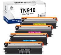 DOUBLE D TN910 Toner pour Brother TN910 TN-910 pour HL-L9310CDW,4 Pack | Pour Brother HL-L9310CDW HL-L9310CDWT HL-L9310CDWTT MFC-L9570CDW MFC-L9570CDWT (1 Noir, 1 Cyan, 1 Jaune,1 Magenta)