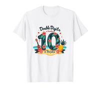 Double Digits in Paradise : Cadeau d'anniversaire pour 10 Ans à Hawaï T-Shirt, Homme, Blanc, 5XL