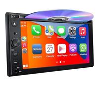 Double Din CarPlay Android Auto Autoradio 6,2 Pouces 1080P Écran Tactile capacitif Lecteur CD DVD Autoradio avec Lien Miroir Bluetooth 5.0 FM/AM/AUX/TF/EQ/DSP Support Caméra de recul