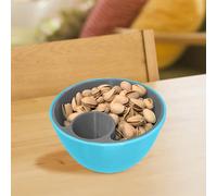 Double-Dish Bol de service apéritif pour olives, noix Ensemble de bols à pistaches avec support de rangement, bol de service à double plat avec compartiment pour déchets alimentaires (Red, A)
