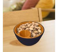 Double-Dish Bol de service apéritif pour olives, noix Ensemble de bols à pistaches avec support de rangement, bol de service à double plat avec compartiment pour déchets alimentaires (Black, A)
