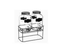 JJA Double distributeur de boissons 145864 – 2x4 L avec base – Transparent