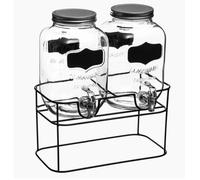 JJA Double distributeur de boissons 145864 – 2x4 L avec base – Transparent