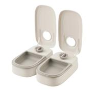 Double distributeur automatique de nourriture pour chat - Distributeur de nourriture pour aliments secs et humides - Minuterie de 48 heures - Capacité de 700 ml - Avec couvercle antivol - Facile à