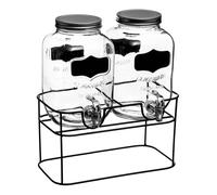 JJA Double distributeur de boissons 145864 – 2x4 L avec base – Transparent