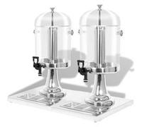 Double distributeur de jus en acier inoxydable 2 x 8 L Transparent G