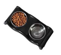 Double Dog Bowl, Anti Slip Bowls, Pet Water Dishes, Puppy Food Bowl with Anti Slip Stainless Steel Double Design 13.78x6.69x2.76 inches for Your Pet Daily Needs (1 Piece)