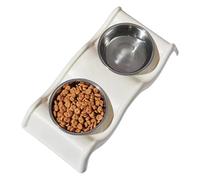 Double Dog Bowl, Anti Slip Bowls, Pet Water Dishes, Puppy Food Bowl with Anti Slip Stainless Steel Double Design 13,78 x 6,69 x 2,76 Inches for Your Pet Daily Needs (1 Piece)