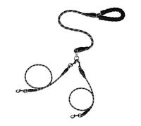 Double Dog Cable, Lead for 2 Dogs, Shock-Absorbing Bungee Split Rope 1.2cm, Durable - Design, Comfortable Grip, Outdoor Walking Travel Use, No Tangling Cable System