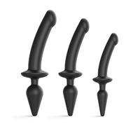 Strap-on-me Switch Semi-Realistic S - 2-in-1 Silicone Dildo (Black)