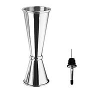 Double Doseur de Liqueur en Acier Inoxydable, 30/60 ml doseur cocktail, Verre doseur avec graduation intérieure, Japonais Style Mesure Cocktail Jigger