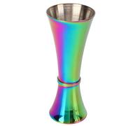 Double doseur en acier inoxydable 304, conception épaissie ; doseur de bar à ouverture large avec finition brillante ; outil de mesure d’alcool pour la préparation de cocktails à (Colorée)