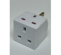 Double Dragon 2-Pack 13A 2-Way 3-Pin Multi Plug Adapter | Converts 1 Plug Into 2 | Cube Wall Socket Splitter for Multiple Connections | Child Safety Shutters | UKCA & CE Certified