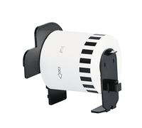 Double Dragon DK-22251 Continuous Labels Roll, 62mm(W) x 15.24m(L) | Red & Black Print on White | Compatible with Brother P-Touch QL-800, QL-810W, QL-820NWB | Comes with Holder