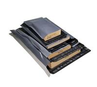 Double Dragon Lot de 100 Sacs d’Expédition Autocollants en Polyéthylène Gris, 4 Tailles (4x9, 9x12, 10x14, 12x16 pouces) | Emballage Résistant, Imperméable et Inviolable