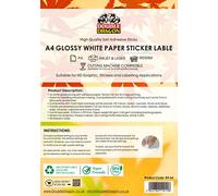 Double Dragon Lot de 50 feuilles d'étiquettes autocollantes A4 blanches brillantes imprimables pour imprimante laser - 1 étiquette par feuille, étiquettes d'adresse et d'expédition autocollantes
