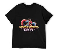 Double Dragon Retro Game Logo Men's Black T-Shirt Size S to 3XL M