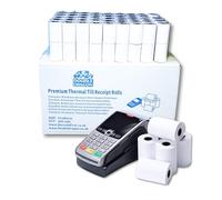 Double Dragon, rouleau de papier thermique premium de 57 x 40 mm pour reçu de caisse pour machine à cartes de crédit PDQ, POS, EPOS [Paquet de 100]