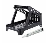 Double Dragon, Support et Distributeur de Labels Thermiques sur Rouleau et Fanfold, avec Stylo Nettoyant, Pour Labels 4x6, Accessoire pour Imprimante de Labels Thermiques de Bureau (Noir)