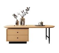 Double Drawers Coffee Table Low Table Multifunctional Rotating Storage End Table Combo Personality Fashion Living Room Furniture Orange