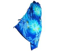 Double Duck Main Peint Batik Plage Sarong/Paréo Écharpe Maillot de Bain Été Housse - Bleu Foncé, One Size