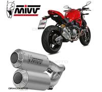 2 Pot D'Echappament MIVV MK3 Inox pour DUCATI MONSTER 821 2018 > 2020