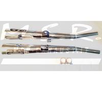 DOUBLE ECHAPPEMENT HOMOLOGUÉE MSR SILENCIEUX MOTO VINTAGE KAWASAKI Z400 Z 400 G DE 1979 / Z440 Z 440 1980/85 LIONCONIC CAIC FIN DE SÉRIE