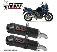 MIVV Silencieux Slip-On Oval H.036.LEC Honda XL 1000 Varadero 2003-2011 Homologué Argenté