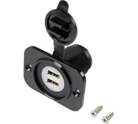 Double embase femelle USB avec capot anti-poussière embase femelle, verticale 2 voies, Face avant rectangulaire 43.1 x 60 mm