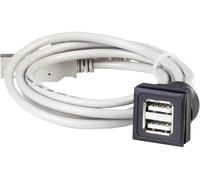 Double embase femelle USB OKTRON-Juwel double USB femelle type A vers 2 USB mâle type A longueur 60 cm Schlegel OKJ_2USB